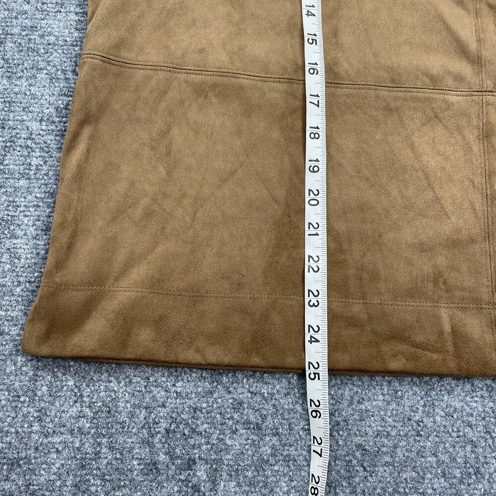 J Jill Faux Suede Top Womens XL Brown Short Sleeve Boho Western Neutral - Picture 8 of 10